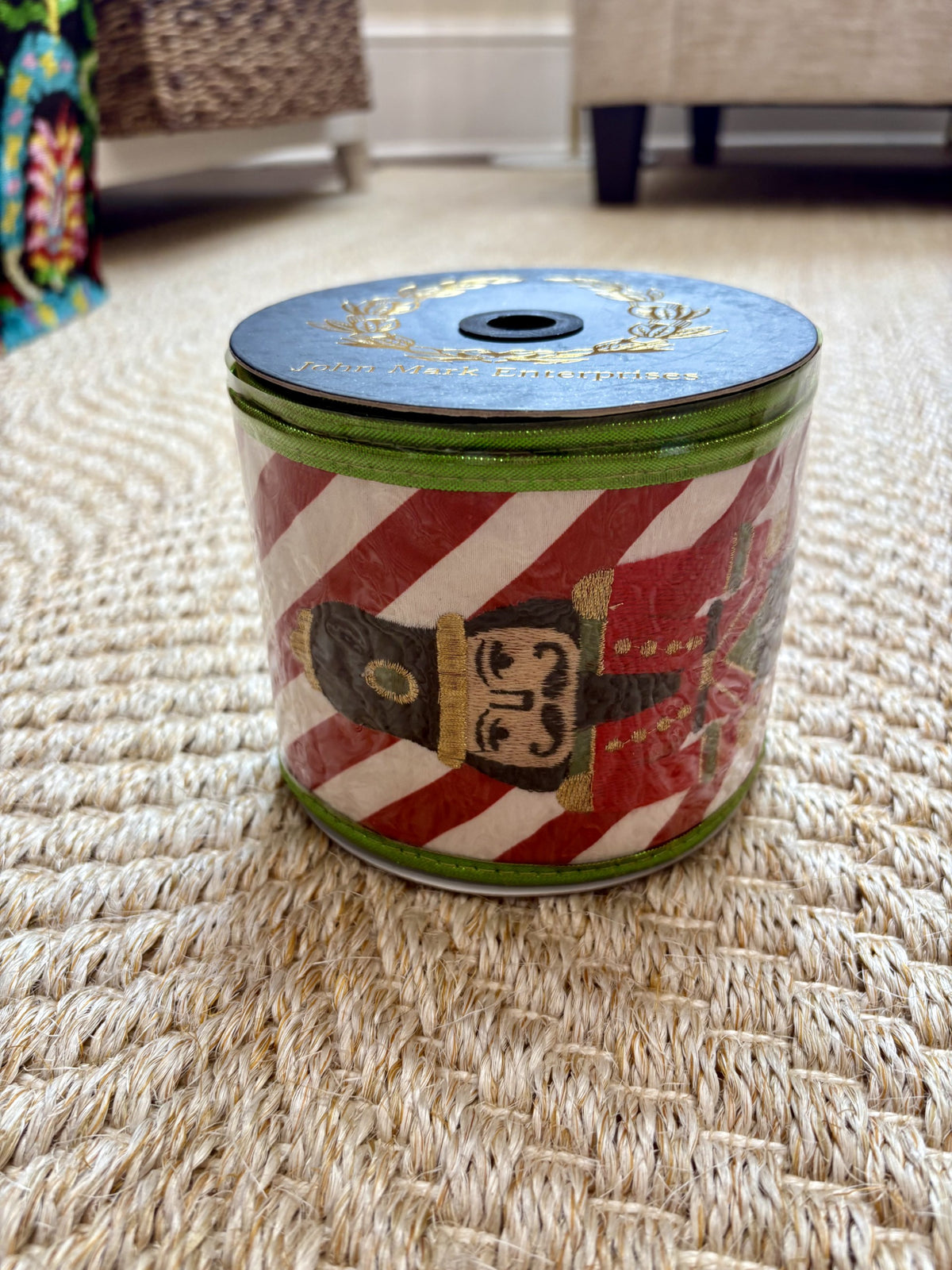Nutcracker Print Metallic Dupion Back