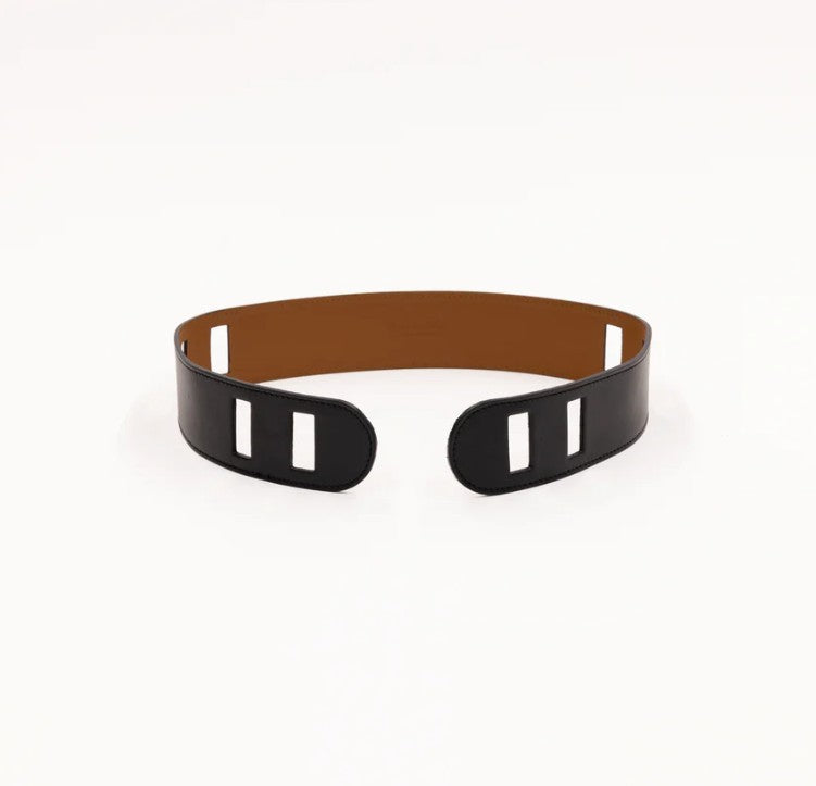Wide Saturday Scarf Reversible Leather Belt (Lg)