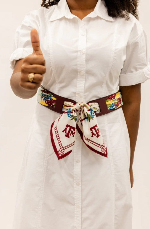 Wide Saturday Scarf Reversible Leather Belt (Lg)