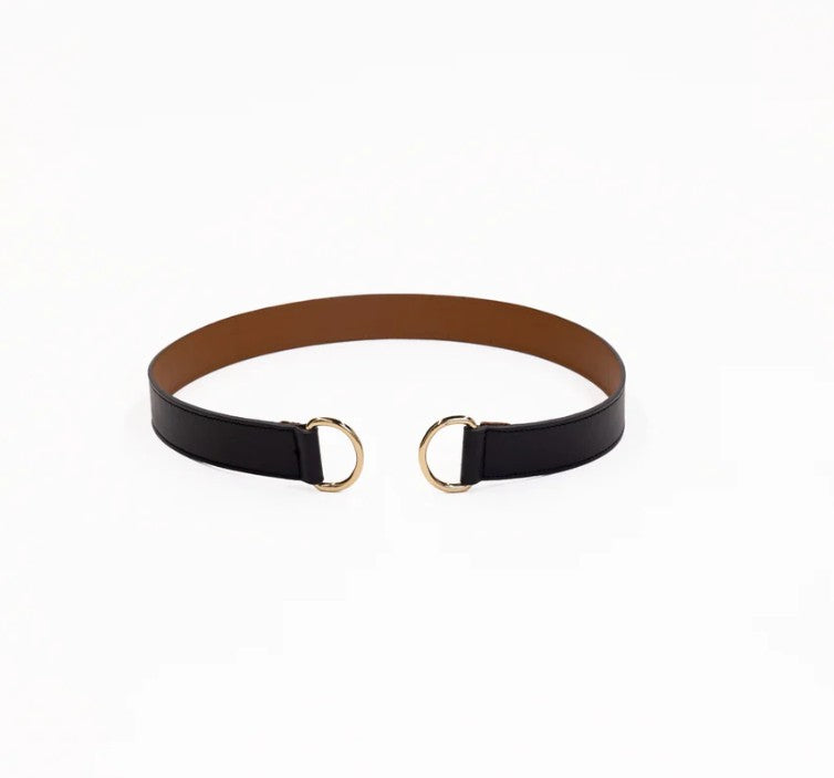 Loop Skinny Scarf Reversible Leather Belt (Lg)