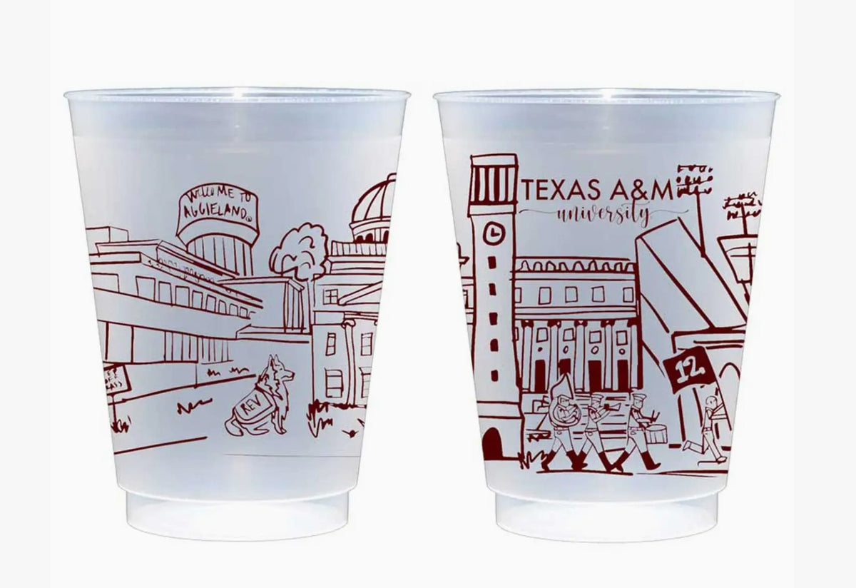 Texas A&M College Station Skyline Shatterproof Cups