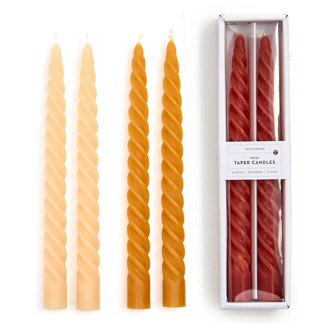 Autumn Twist Taper Candle Set of 2